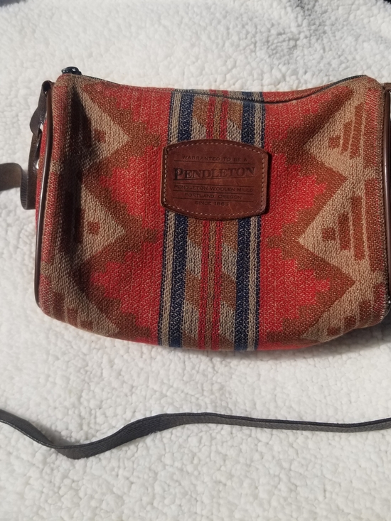 Pendleton Handbags - Pendleton Red, Tan & Blue Southwestern Woven Crossbody